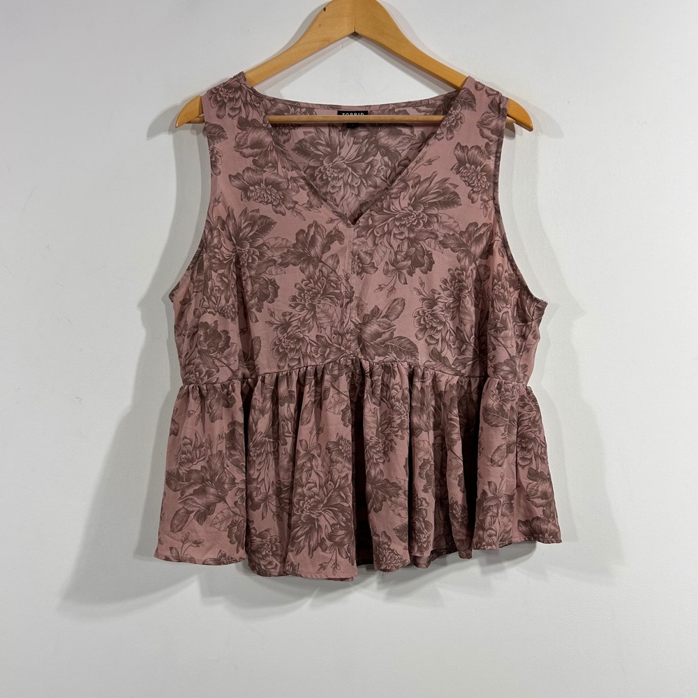 Torrid Fairy Boho Cottagecore Floral Babydoll Peplum Flowy Twee Top Womens 0X